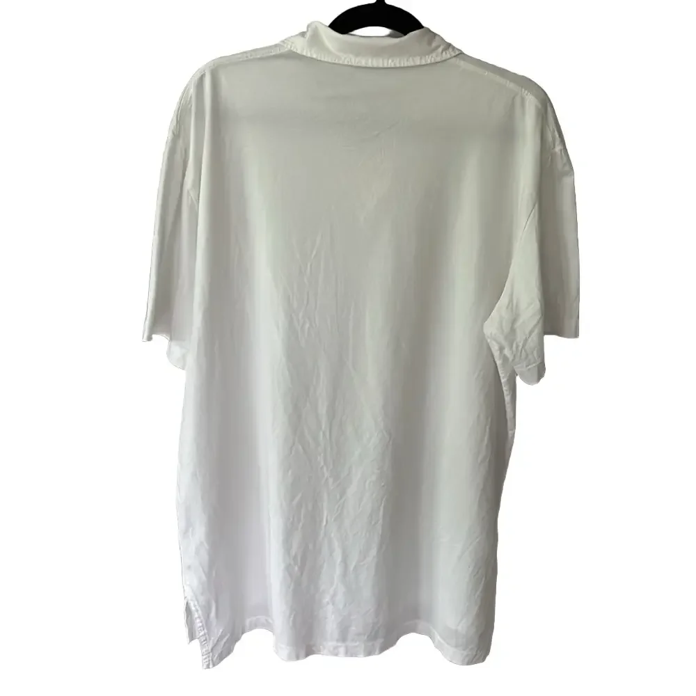Polo Ralph Lauren Y2K White Pima Cotton Pocket Polo Shirt Size L